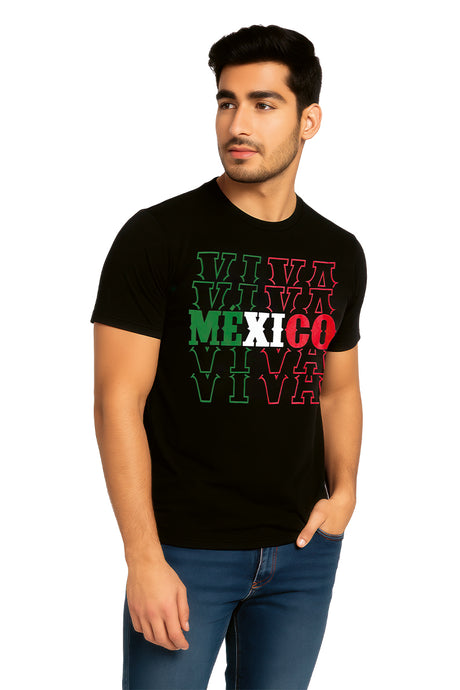Playera Caballero MC / VIVA MEXICO  NEGRO (9095810416863)