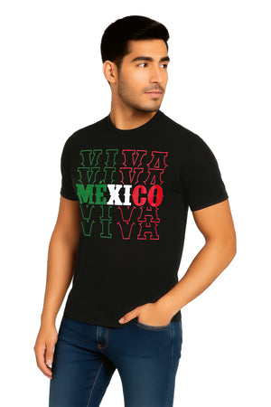 Playera Caballero MC / VIVA MEXICO  NEGRO (9095810416863)