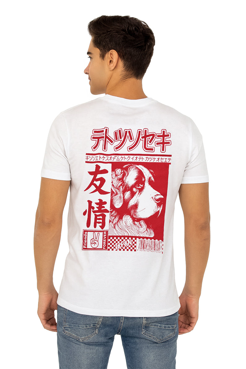 Playera Caballero MC / BEST FRIENDS  BLANCO (9116924444895)