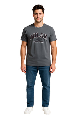 Playera Caballero MC / MILAN  GRIS/OBSCURO