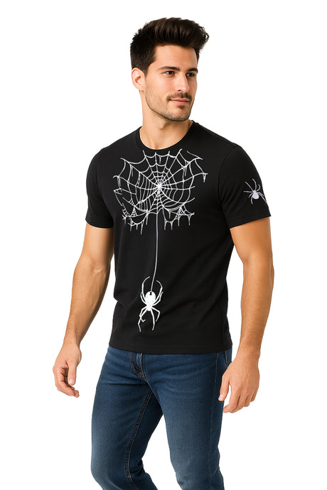 Playera Caballero MC / TELARAÑA  NEGRO