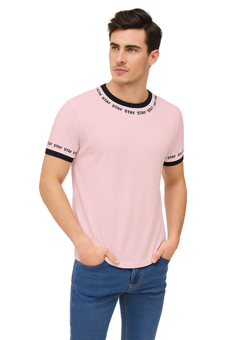 Playera Caballero MC / STAY  ROSA/NEGRO