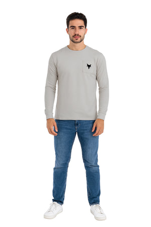 Playera Caballero ML / BOLSA GRIS