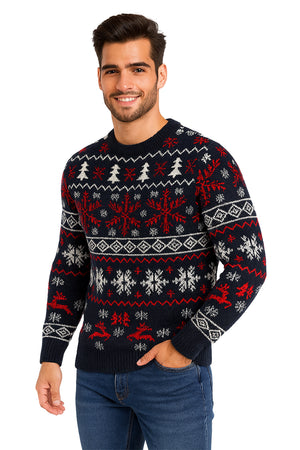 SWETER NAVIDEÑO COPOS CUELLO RED MARINO