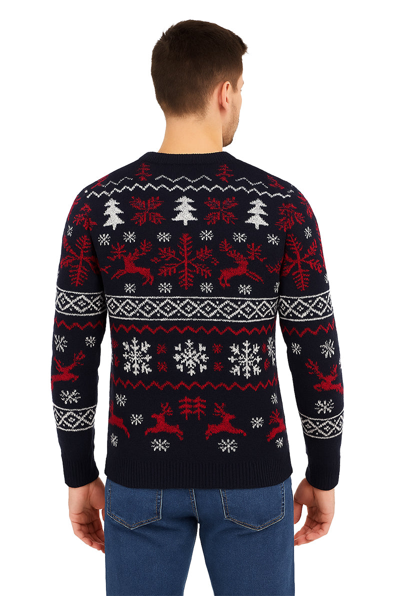 SWETER NAVIDEÑO COPOS CUELLO RED MARINO