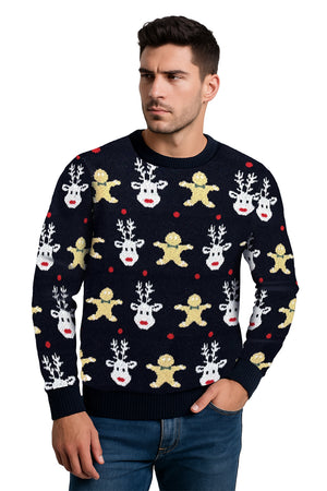 SWETER NAVIDEÑO GALLETA CUELLO RED NEGRO