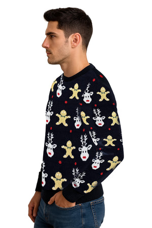 SWETER NAVIDEÑO GALLETA CUELLO RED NEGRO