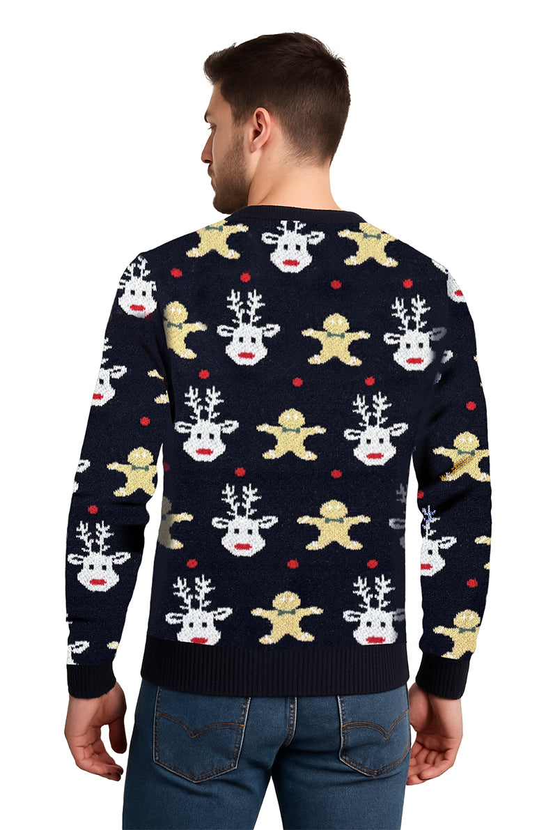 SWETER NAVIDEÑO GALLETA CUELLO RED NEGRO