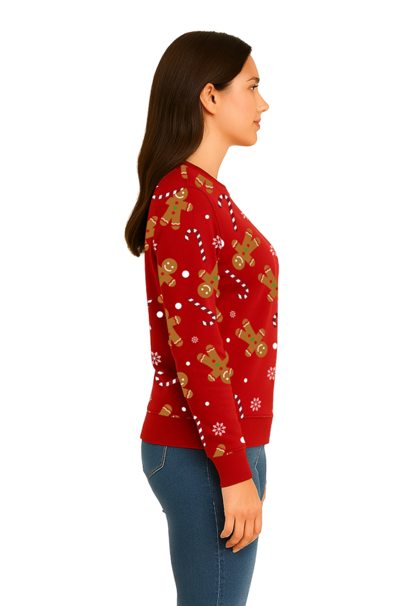 SUDADERA CARAMELO NAVIDEÑA  ROJO