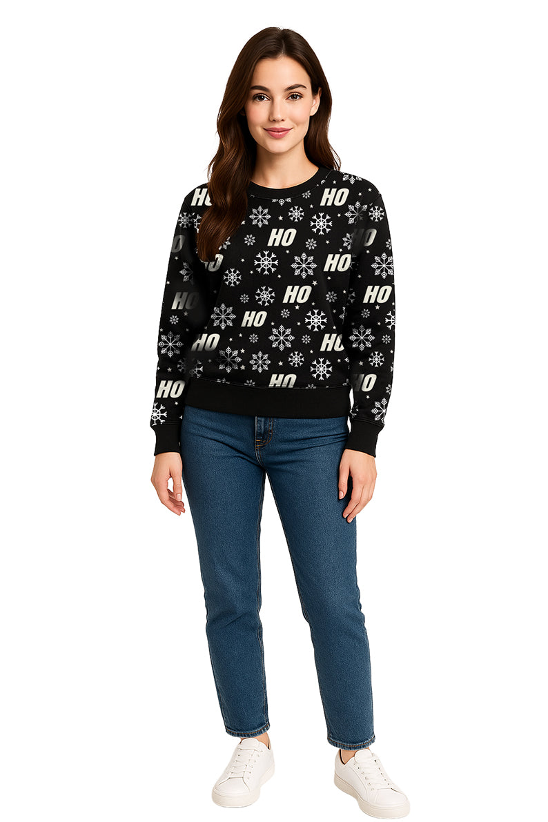 SUDADERA HO HO NAVIDEÑA  NEGRO
