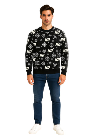 SUDADERA HO HO NAVIDEÑA  NEGRO