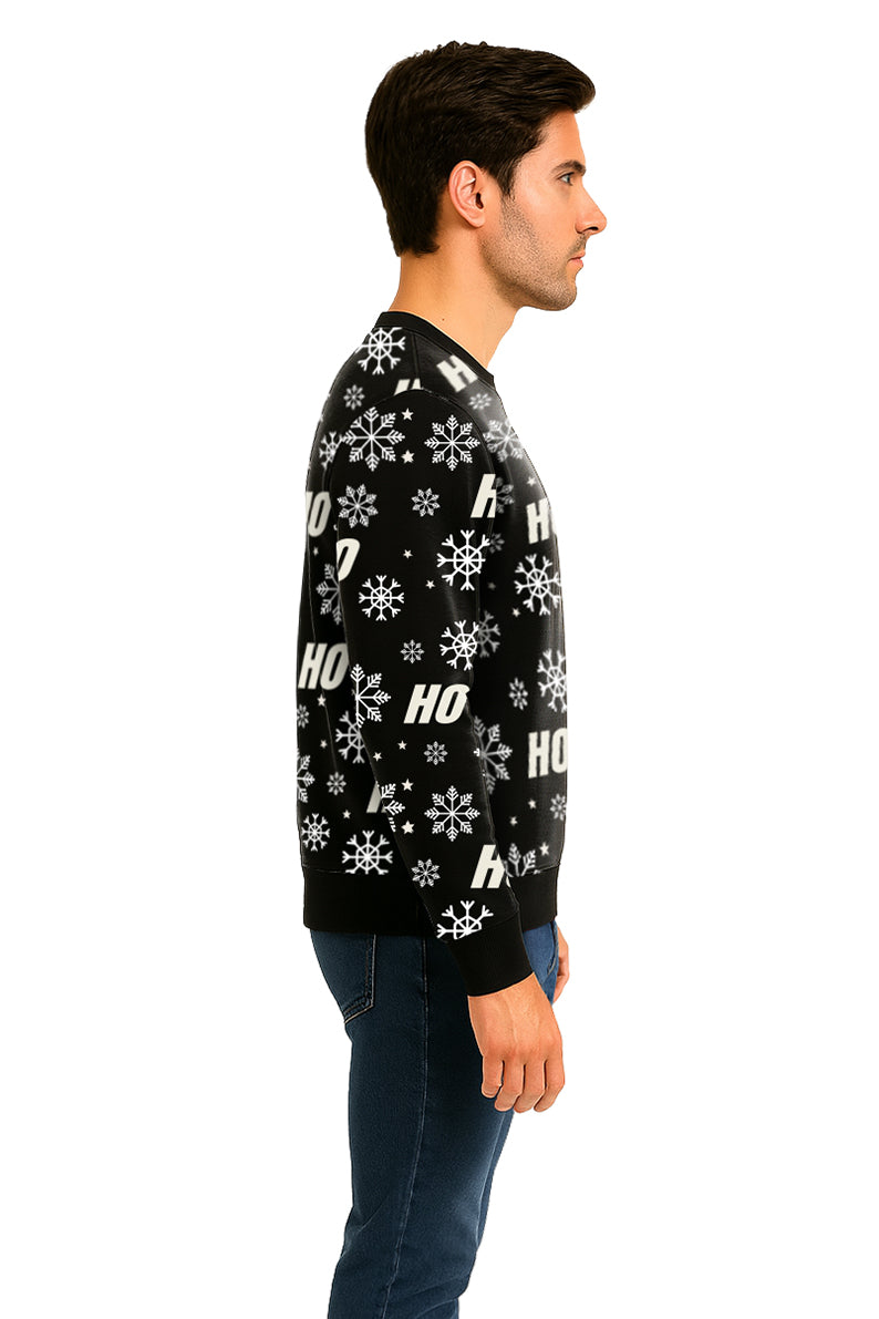 SUDADERA HO HO NAVIDEÑA  NEGRO