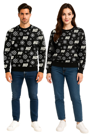SUDADERA HO HO NAVIDEÑA  NEGRO
