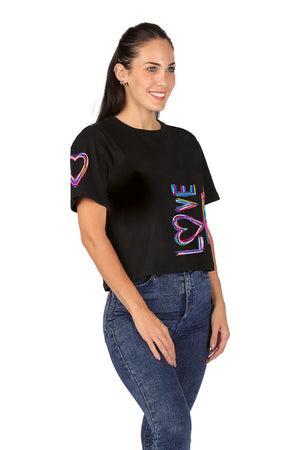 Playera Dama MC / LOVE COLORES (8890452377823)