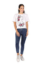 Playera Dama MC / GATO FLORES BLANCO (9028809556191)