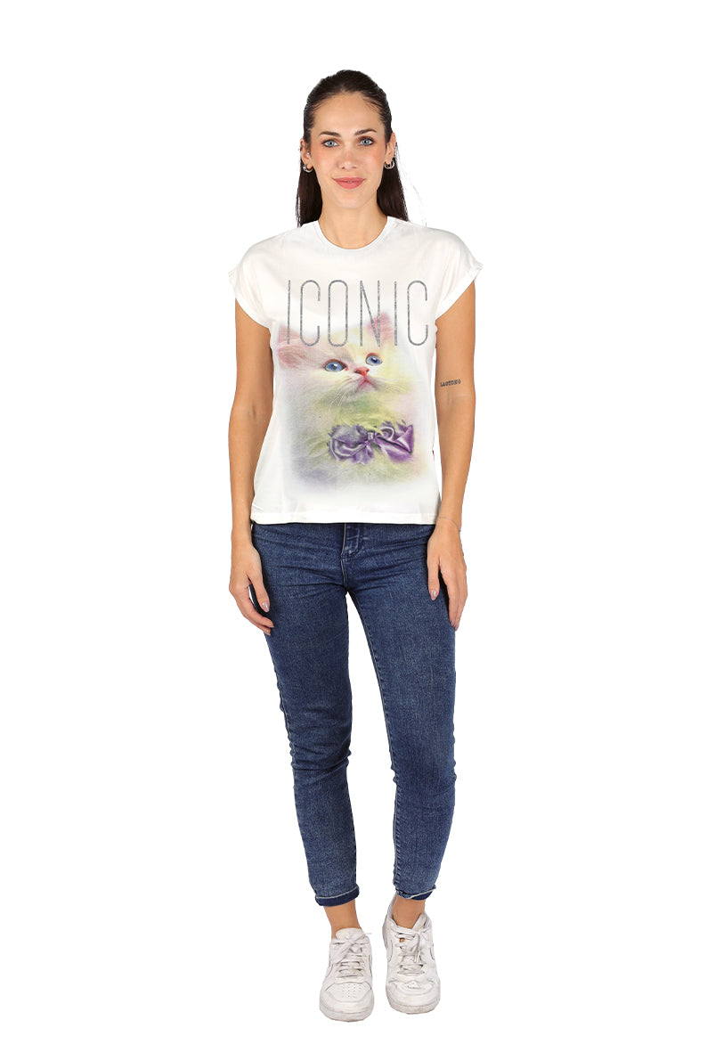 Playera Dama MC / ICONIC BLANCO (9028802904287)