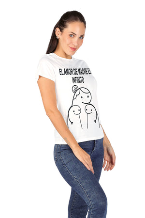 Playera Dama MC / AMOR DE MAMÁ HUESO (9028833968351)