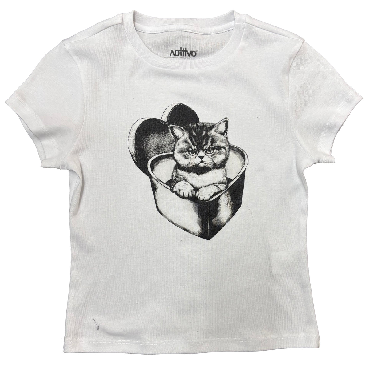 Playera Dama MC / GATO CORA BLANCO (9063703740639)