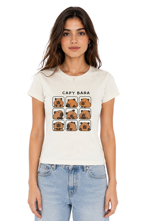 Playera Capybara Hueso