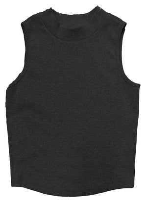 Tank Top Dama / CUELLO ALTO RIB NEGRO (9042776752351)