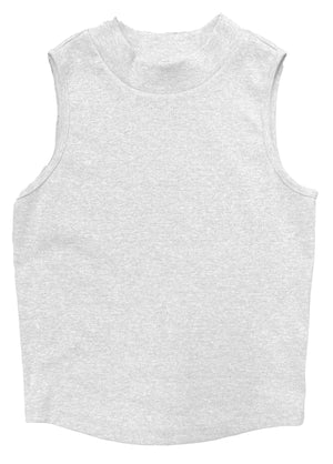 Tank Top Dama / CUELLO ALTO RIB  BLANCO (9042777931999)