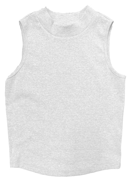 Tank Top Dama / CUELLO ALTO RIB  BLANCO (9042777931999)