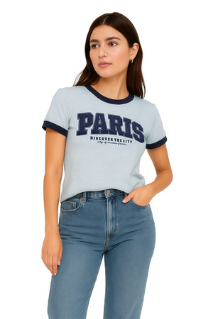 Playera Dama MC / PARIS CIELO/MARINO (9090193752287)