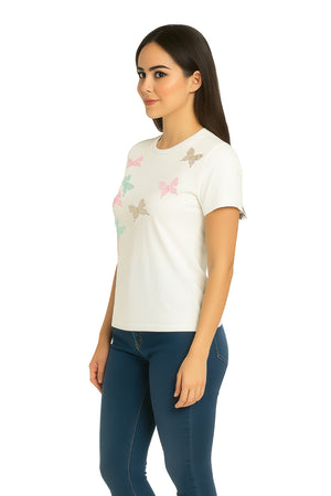 Playera Dama MC / MARI PUFF HUESO (9095150731487)