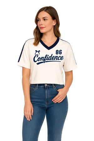 Playera Dama MC / BIES EN MANGAS AVENA