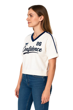 Playera Dama MC / BIES EN MANGAS AVENA