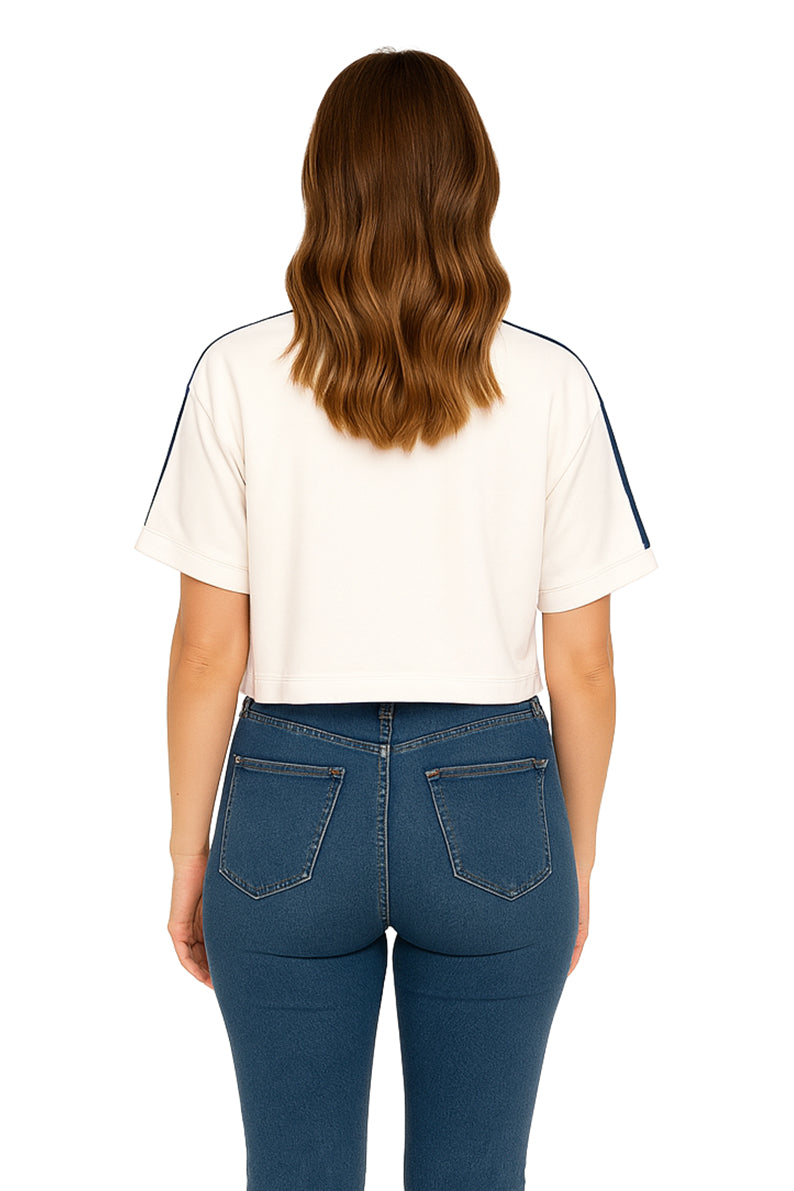 Playera Dama MC / BIES EN MANGAS AVENA