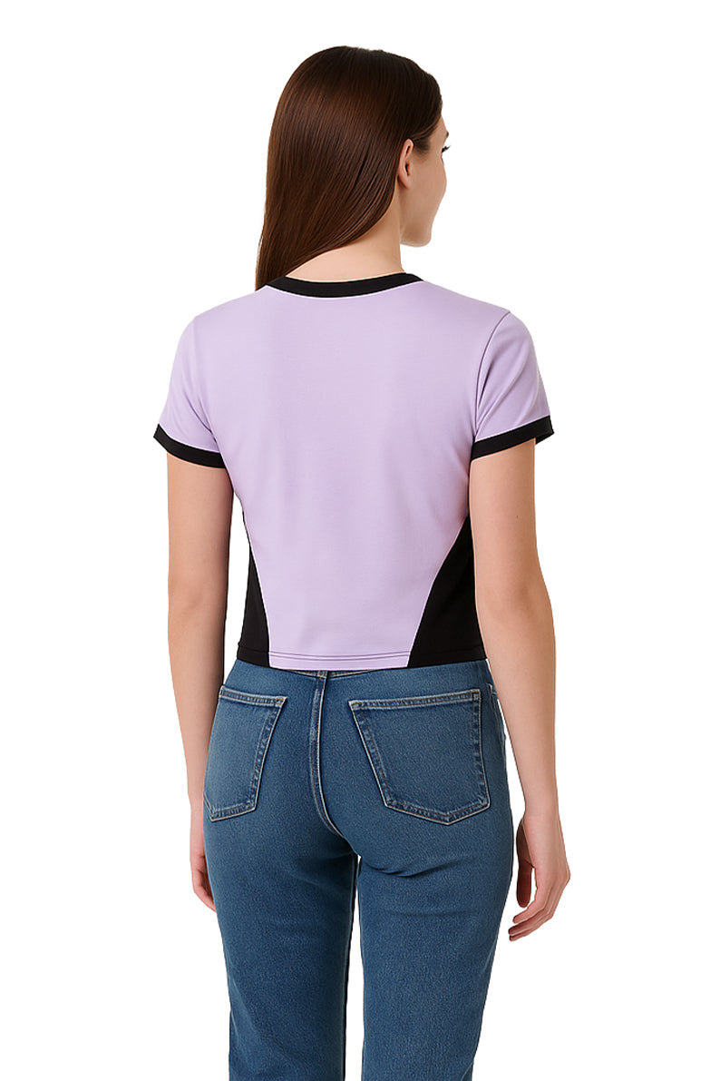 Playera Dama MC / NEW YORK  LILA/NEGRO