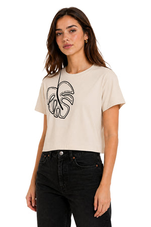 Playera Hoja bordada