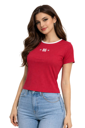 PLAYERA DAMA MC / BIES EN HOMBRO VINO