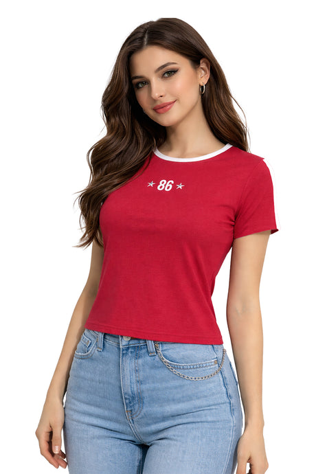 PLAYERA DAMA MC / BIES EN HOMBRO VINO