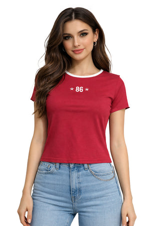 PLAYERA DAMA MC / BIES EN HOMBRO VINO