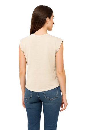 Playera Dama MC / MALIBU  BEIGE