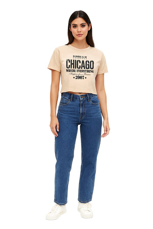 Playera Dama MC / CHICAGO  STAR/OLIVO (9148199403743)