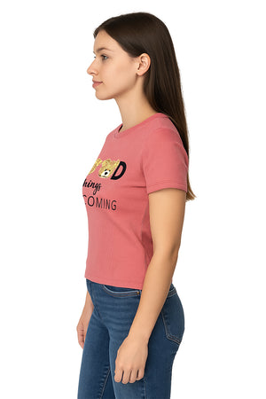 Playera Dama MC / GOOD  DUSTY/ROSE