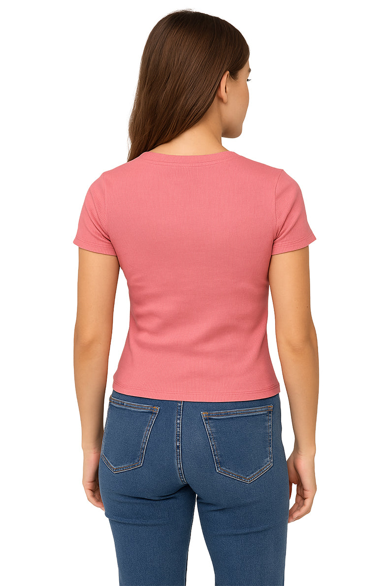 Playera Dama MC / GOOD  DUSTY/ROSE