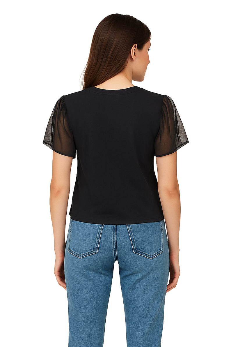 Playera Dama MC / BESO SANGRIENTO  NEGRO