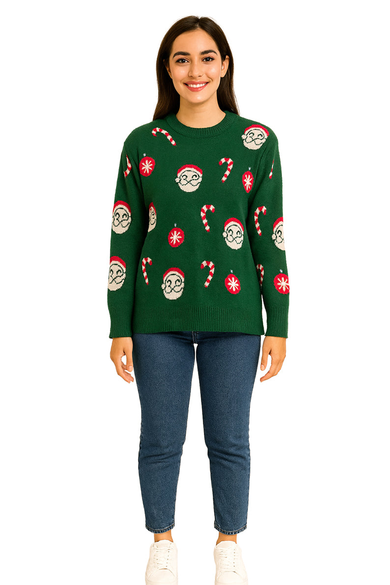 SWETER NAVIDEÑO SANTA CUELLO RED VERDE