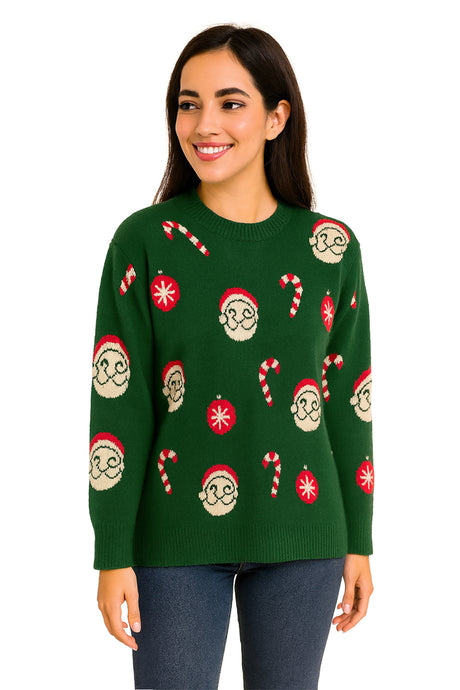 SWETER NAVIDEÑO SANTA CUELLO RED VERDE