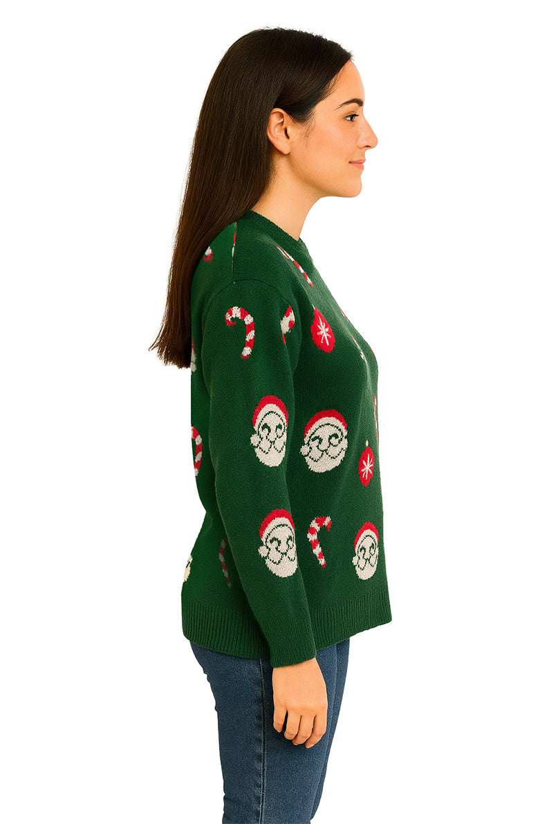 SWETER NAVIDEÑO SANTA CUELLO RED VERDE