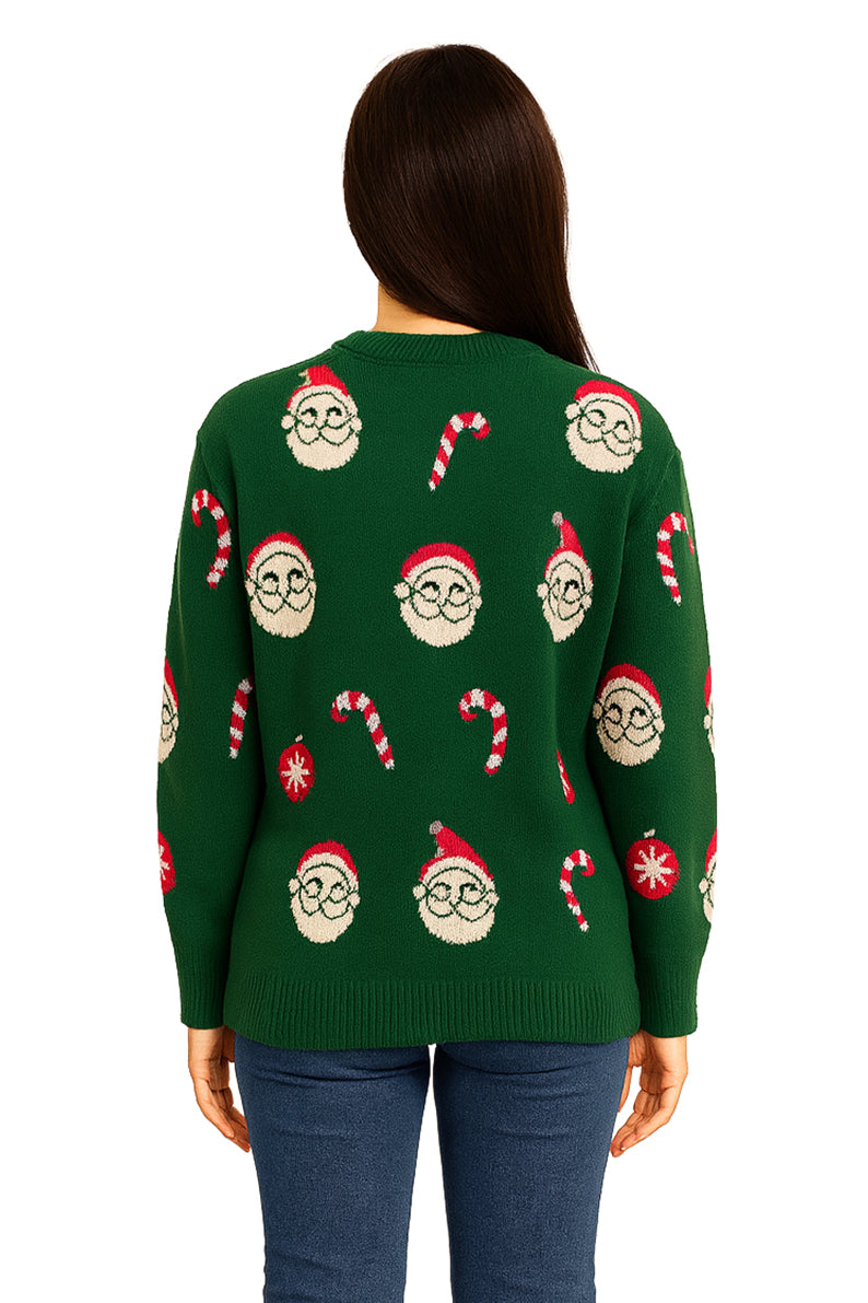 SWETER NAVIDEÑO SANTA CUELLO RED VERDE