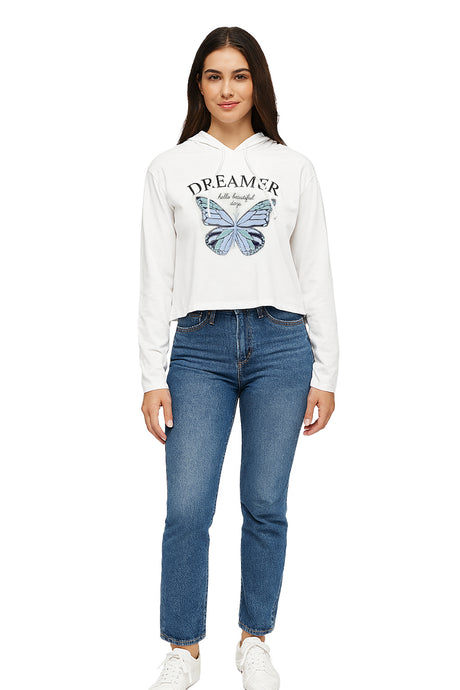 Sudadera Dama ML / DREAMER  BLANCO (9095720272095)