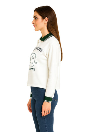Sudadera Dama ML / WASHINGTON  BLANCO