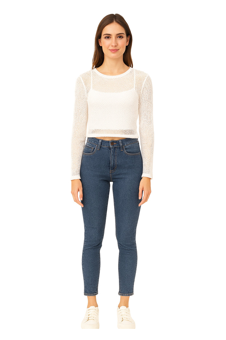 Playera Dama ML / RED BLANCO