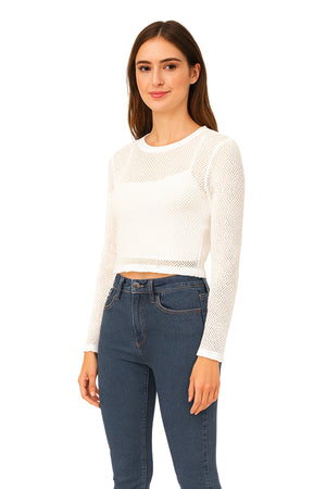 Playera Dama ML / RED BLANCO