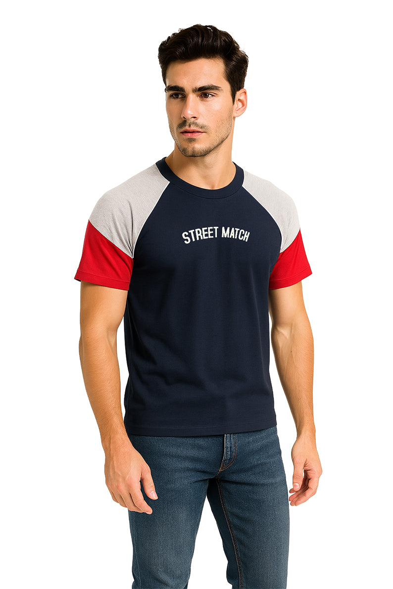 Playera Caballero MC / CONFIDENCE  MARINO/ROJO